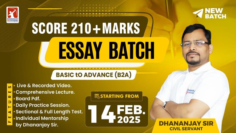 Poster for Score 210+ Essay Batch, Hindi Medium