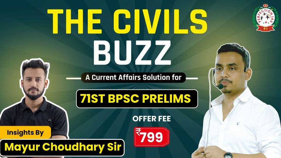 Poster for The Civils Buzz: 71st BPSC Prelims Current Affairs, English Medium